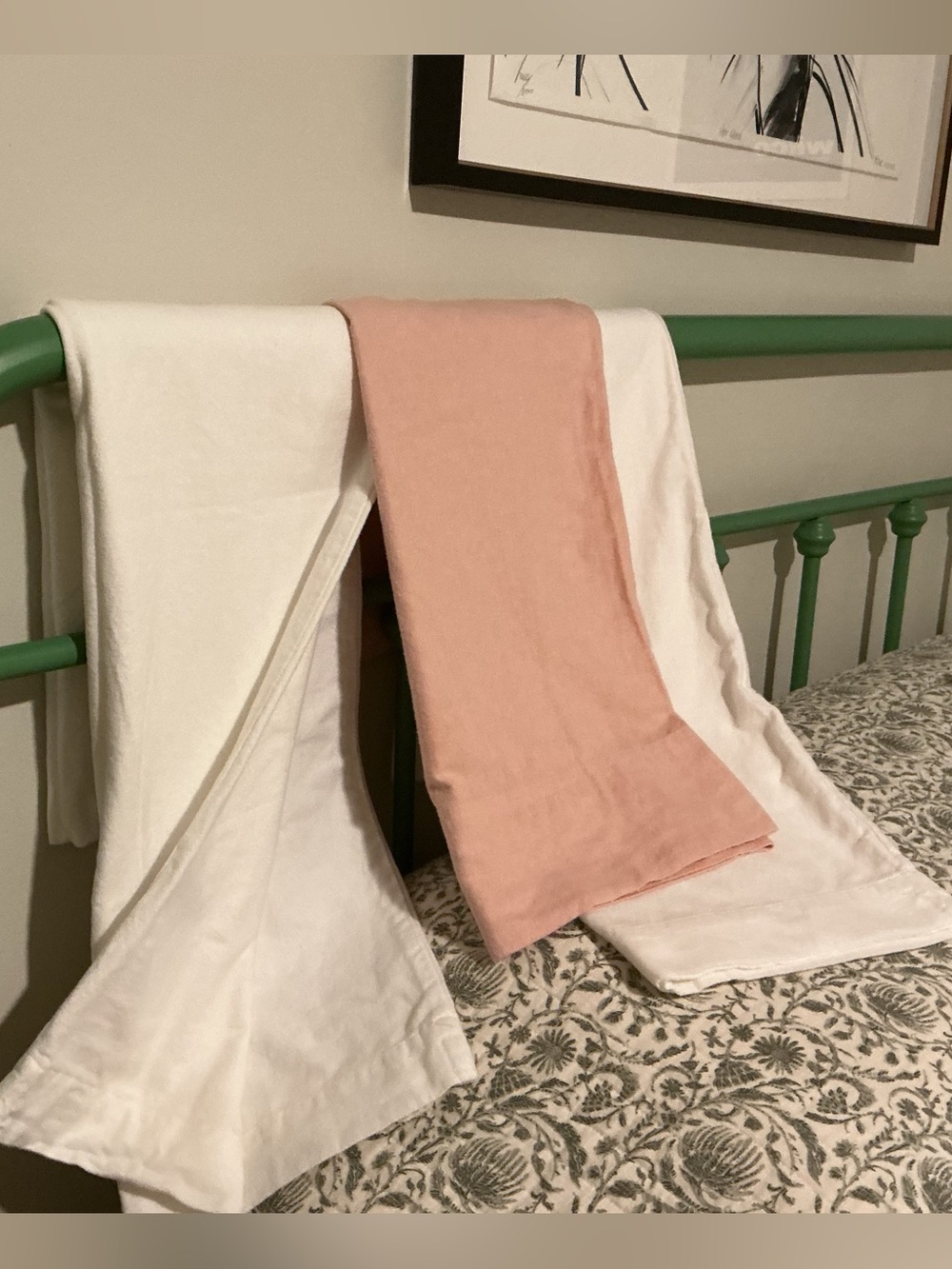 2 King West elm Crisp White Cotton Flannel Pillow Cases